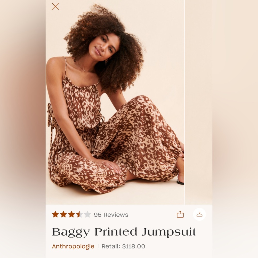 Anthropologie Brown Chevron Jumpsuit
